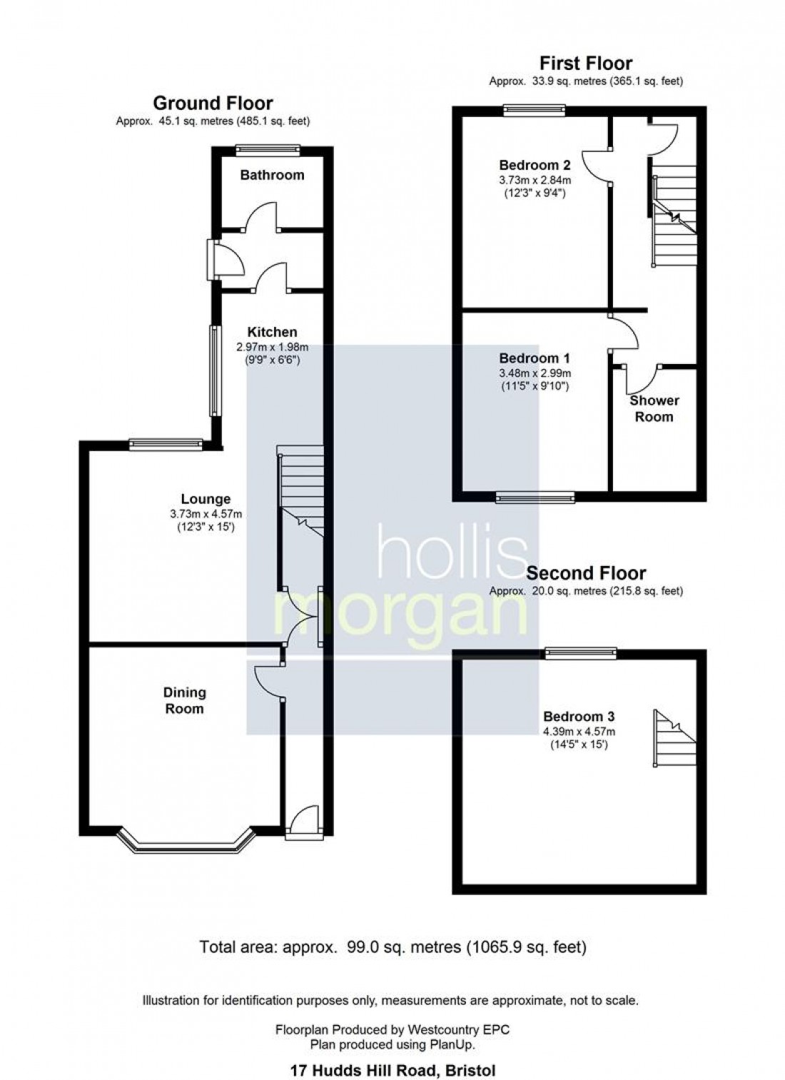 Floorplan for 17 Hudds Hill Road, St George, Bristol