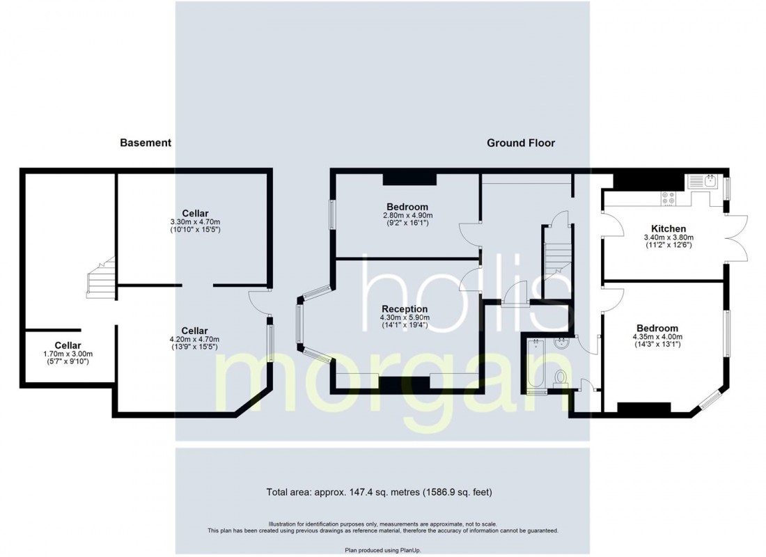 Floorplan for HALL FLOOR + GARDEN + BASEMENT | BS6