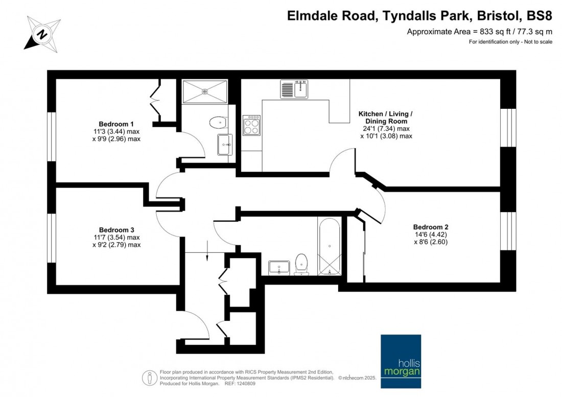 Floorplan for Tyndalls Park, Clifton